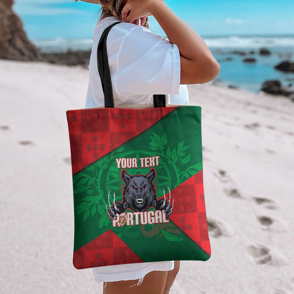 Custom Portugal Rugby 2026 Tote Bag Os Lobos Wolf Mascot