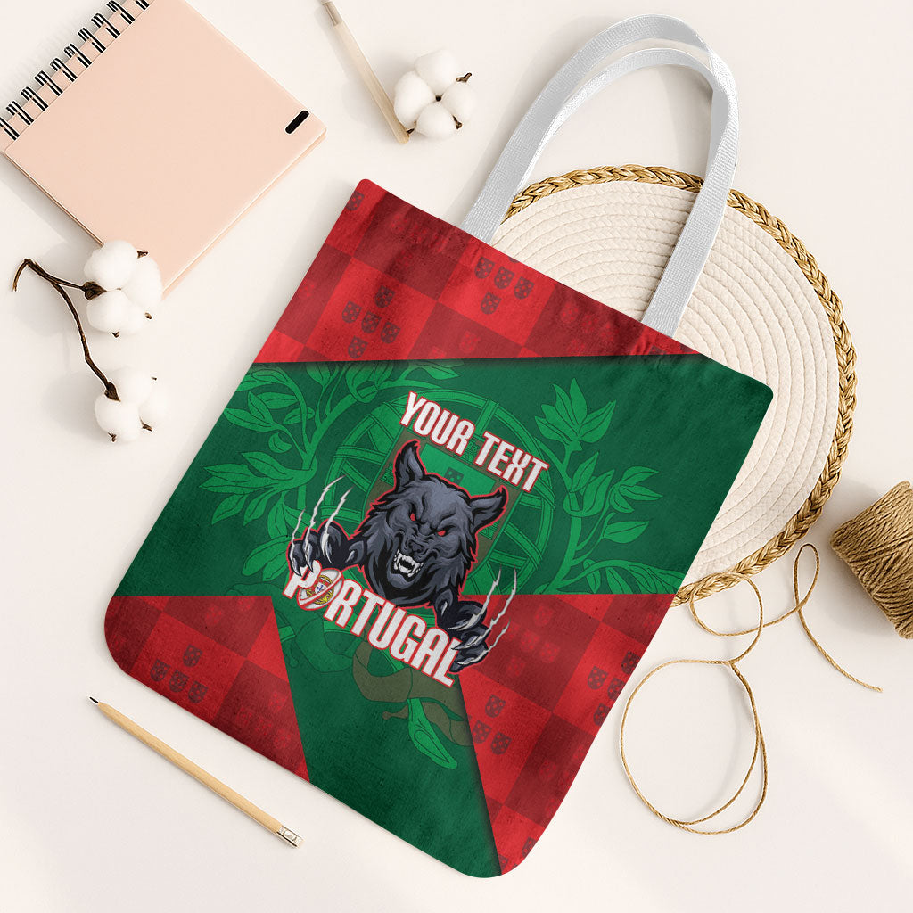 Custom Portugal Rugby 2026 Tote Bag Os Lobos Wolf Mascot