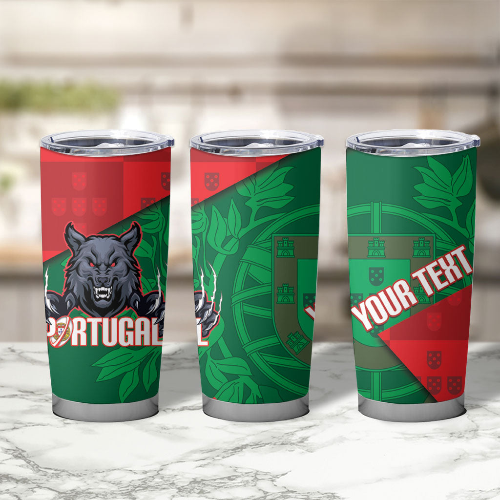 Custom Portugal Rugby 2026 Tumbler Cup Os Lobos Wolf Mascot