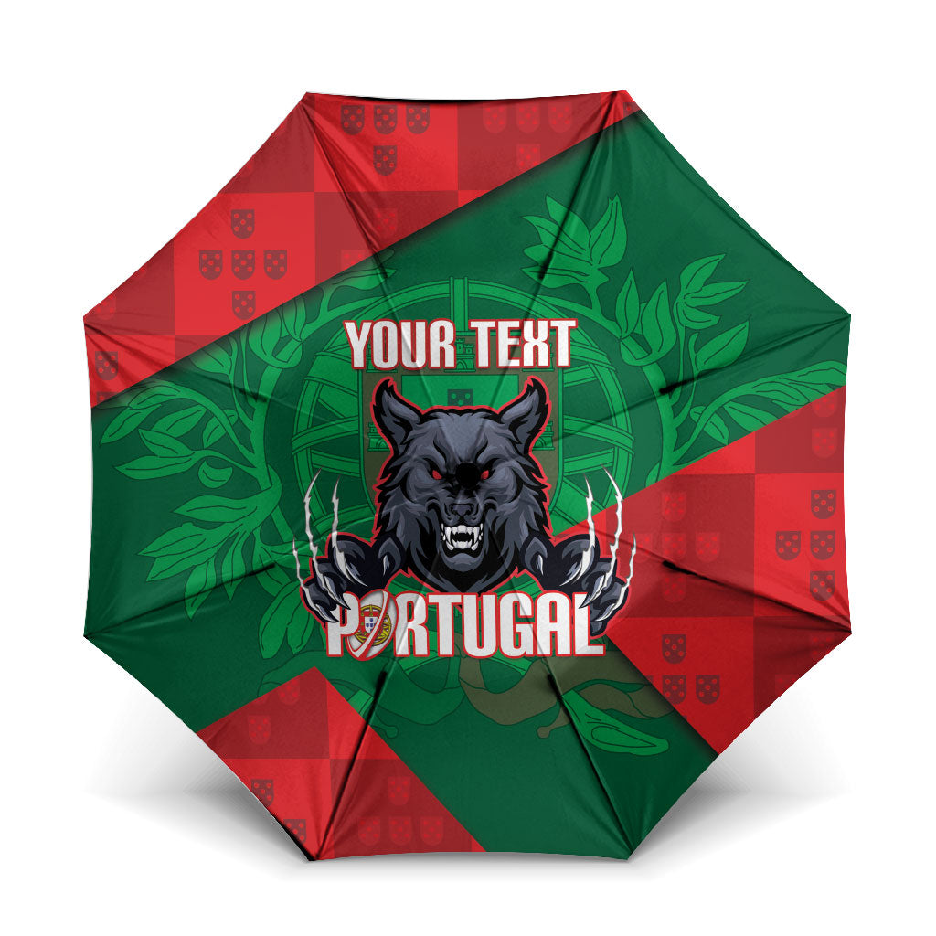 Custom Portugal Rugby 2026 Umbrella Os Lobos Wolf Mascot
