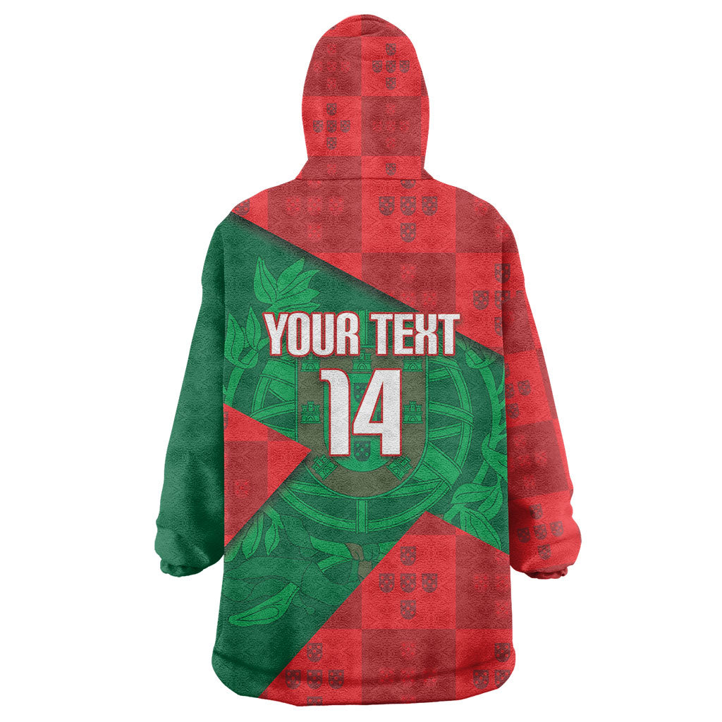 Custom Portugal Rugby 2026 Wearable Blanket Hoodie Os Lobos Wolf Mascot
