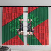 Custom Portugal Rugby 2026 Window Curtain Os Lobos Wolf Mascot