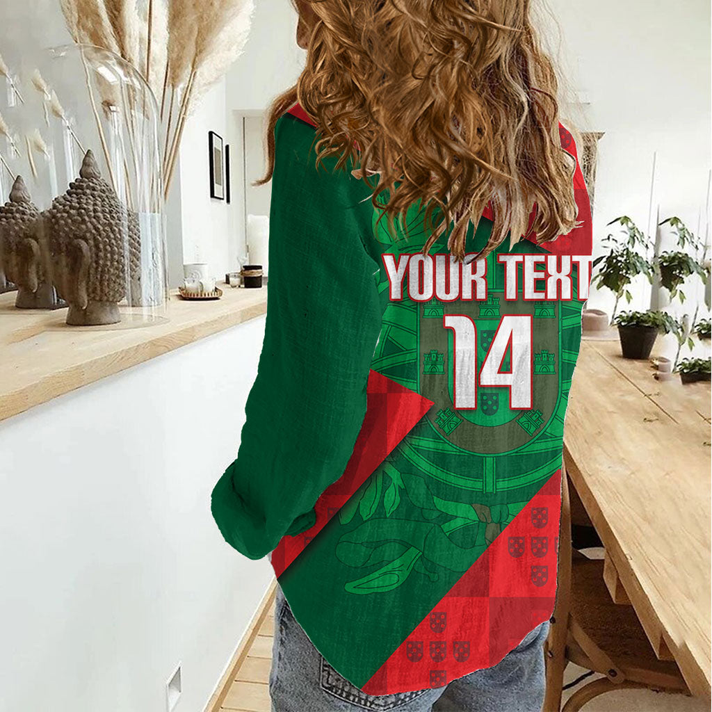 Custom Portugal Rugby 2026 Women Casual Shirt Os Lobos Wolf Mascot