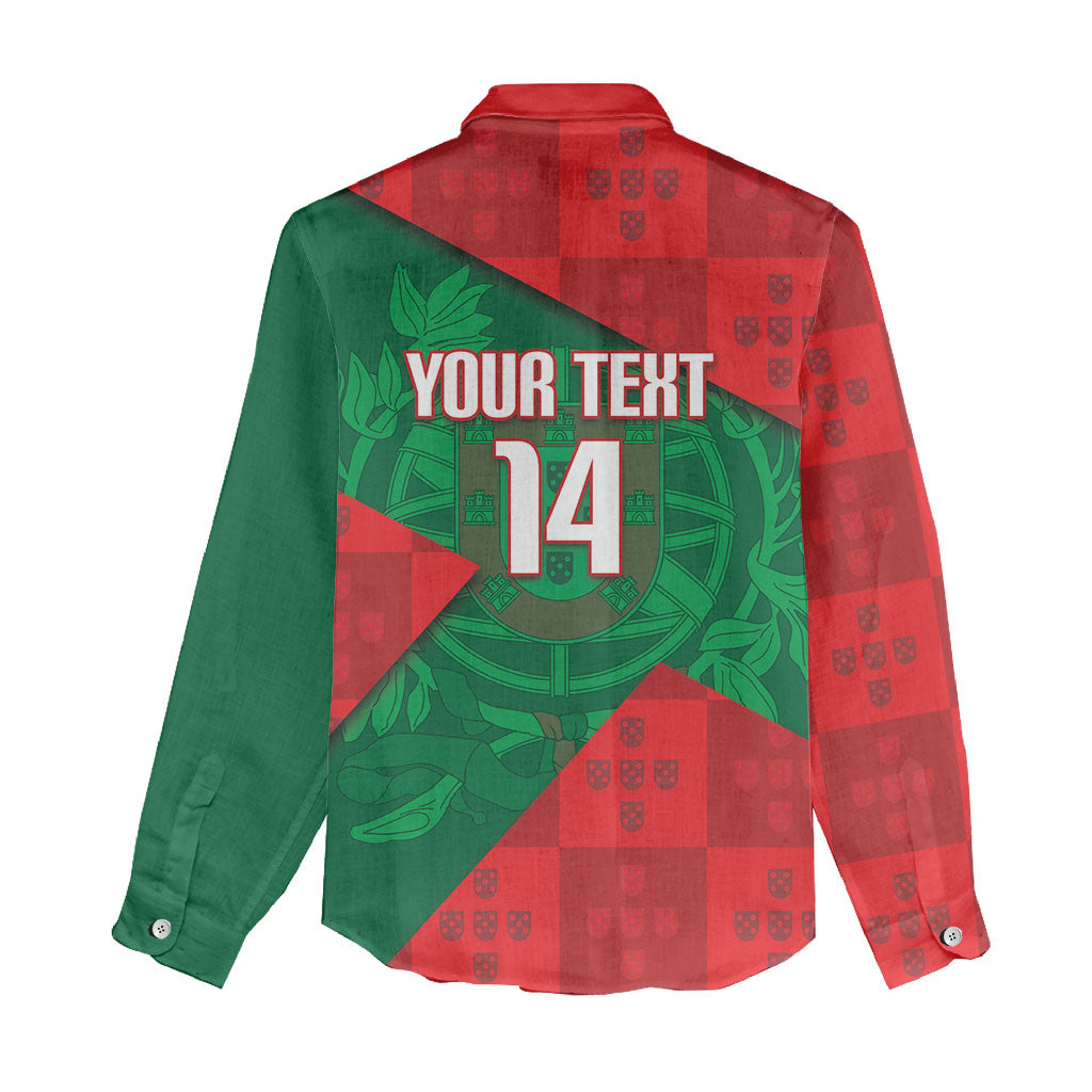 Custom Portugal Rugby 2026 Women Casual Shirt Os Lobos Wolf Mascot
