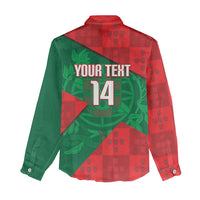 Custom Portugal Rugby 2026 Women Casual Shirt Os Lobos Wolf Mascot