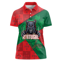 Custom Portugal Rugby 2026 Women Polo Shirt Os Lobos Wolf Mascot