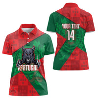 Custom Portugal Rugby 2026 Women Polo Shirt Os Lobos Wolf Mascot