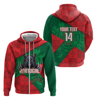 Custom Portugal Rugby 2026 Zip Hoodie Os Lobos Wolf Mascot