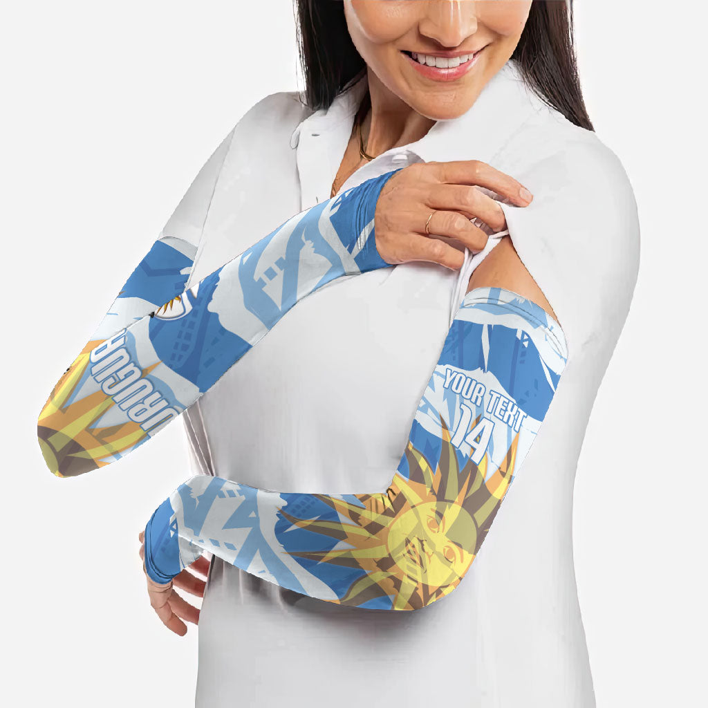Custom Uruguay Rugby 2026 Arm Sleeves Sun Of May and Lapwing