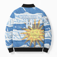 Custom Uruguay Rugby 2026 Bomber Puffer Jacket Sun Of May and Lapwing
