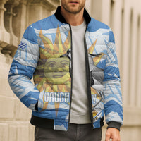 Custom Uruguay Rugby 2026 Bomber Puffer Jacket Sun Of May and Lapwing
