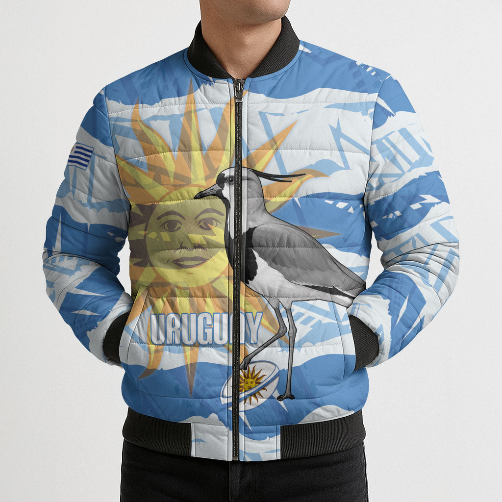 Custom Uruguay Rugby 2026 Bomber Puffer Jacket Sun Of May and Lapwing