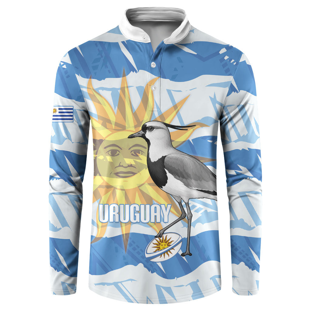 Custom Uruguay Rugby 2026 Button Sweatshirt Sun Of May and Lapwing