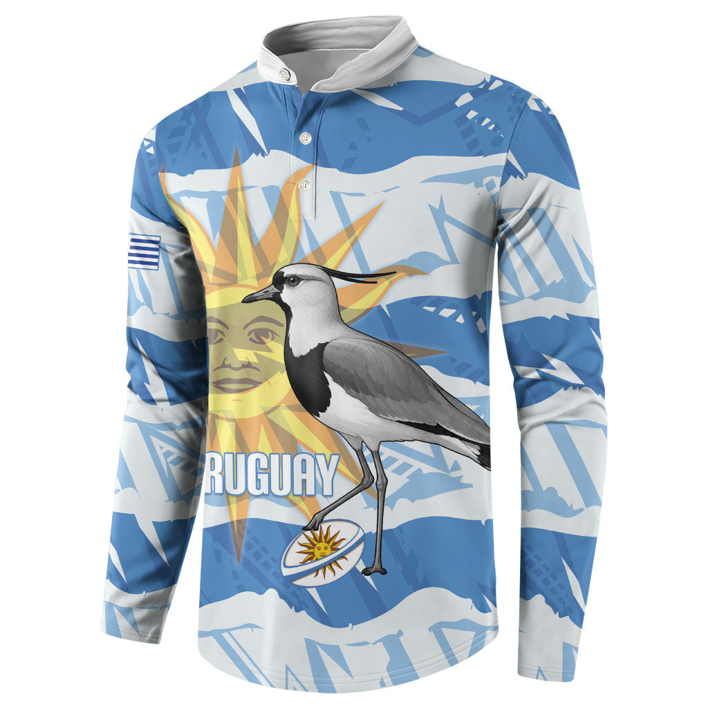 Custom Uruguay Rugby 2026 Button Sweatshirt Sun Of May and Lapwing