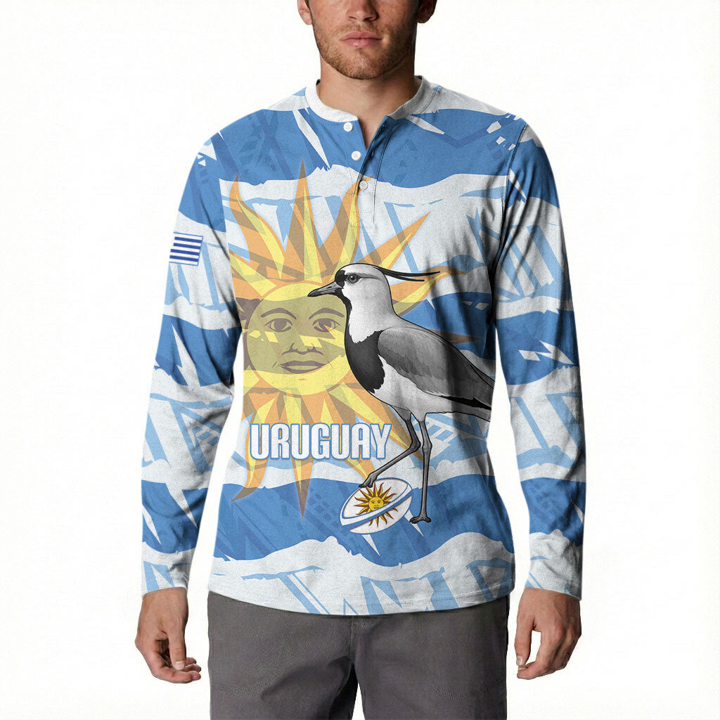 Custom Uruguay Rugby 2026 Button Sweatshirt Sun Of May and Lapwing