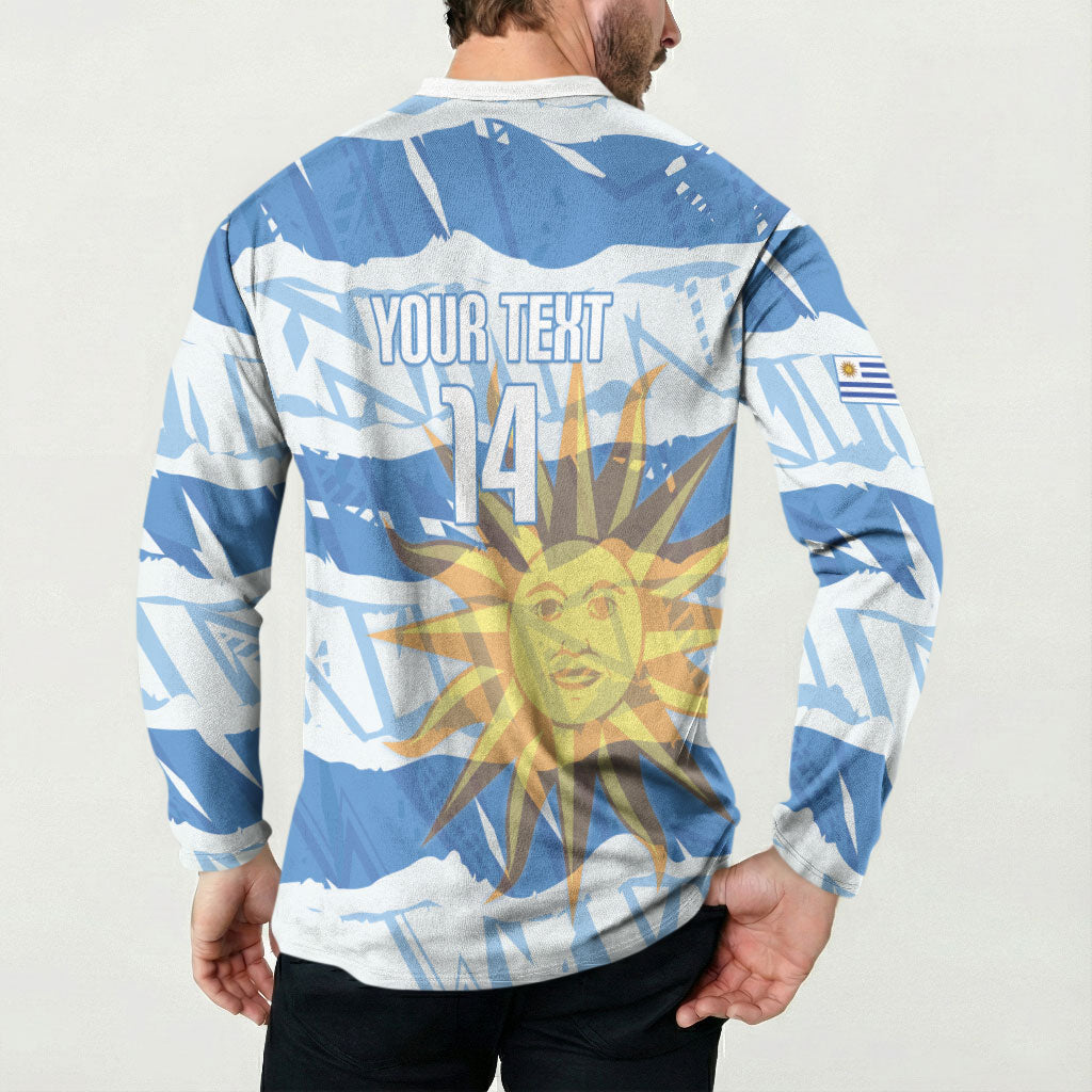 Custom Uruguay Rugby 2026 Button Sweatshirt Sun Of May and Lapwing