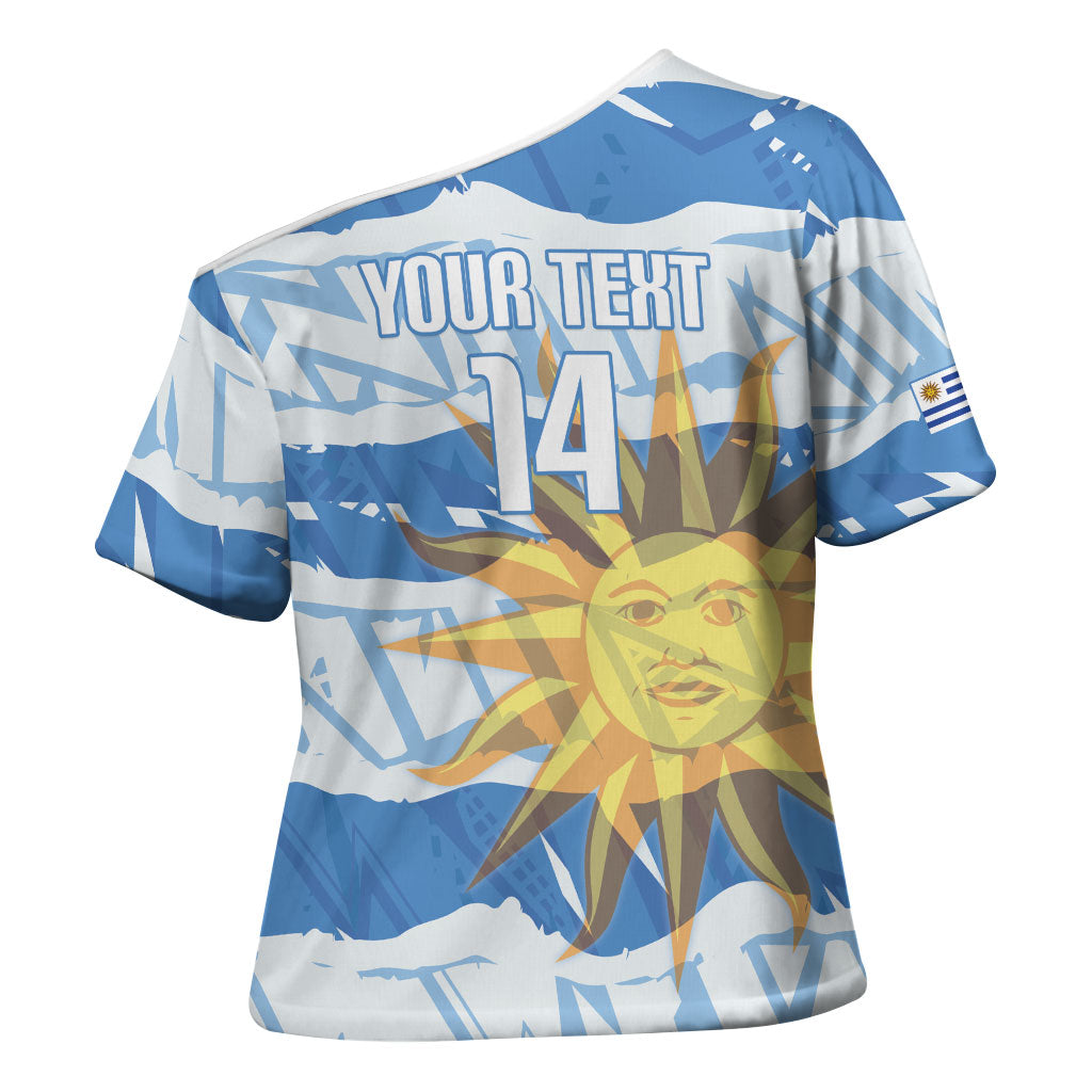 Custom Uruguay Rugby 2026 Cross Shoulder Shirt Sun Of May and Lapwing