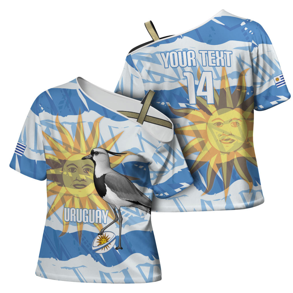 Custom Uruguay Rugby 2026 Cross Shoulder Shirt Sun Of May and Lapwing