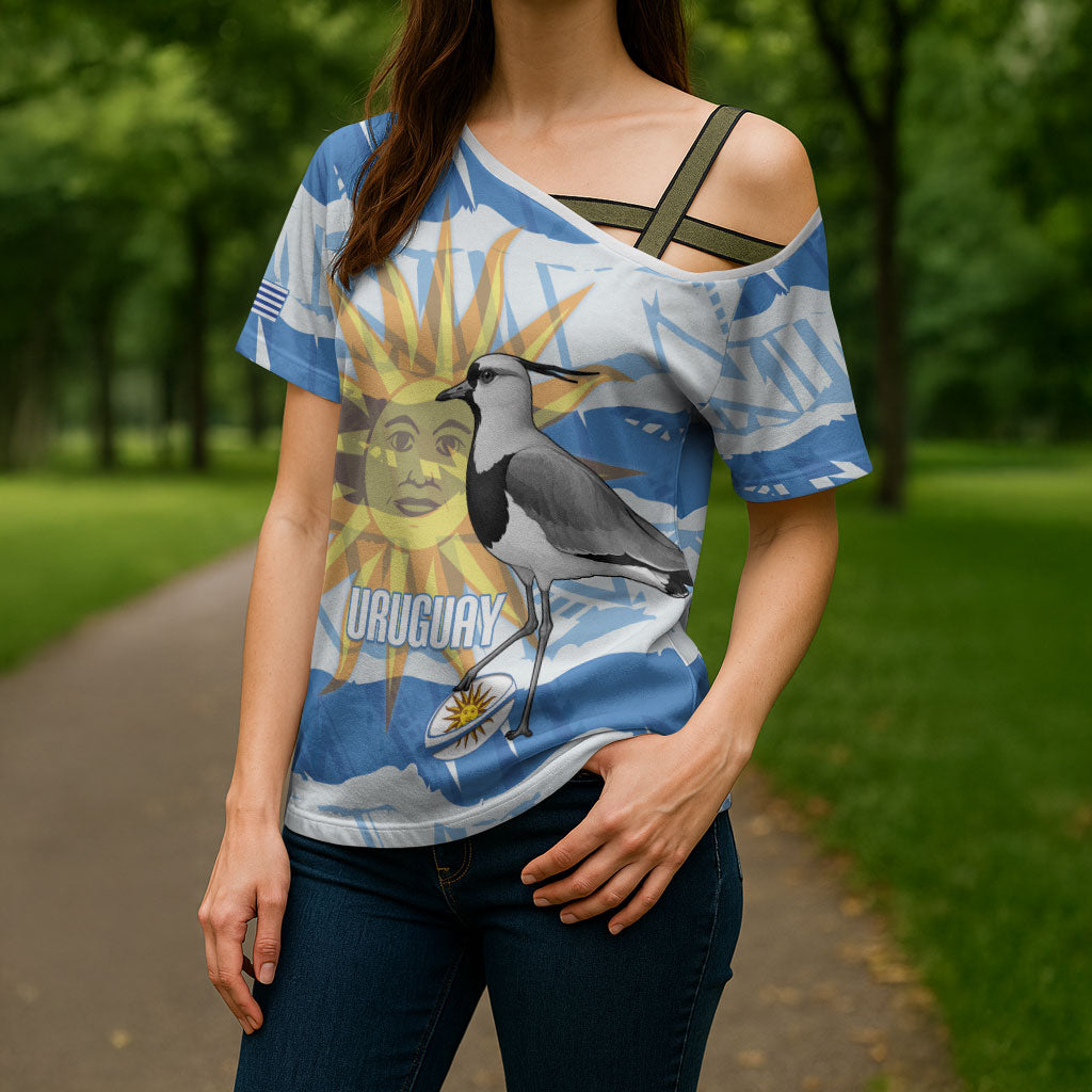 Custom Uruguay Rugby 2026 Cross Shoulder Shirt Sun Of May and Lapwing
