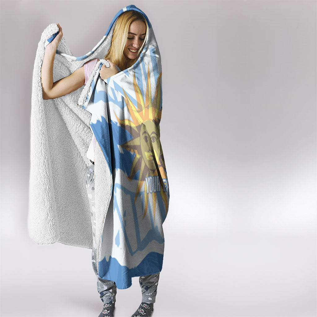Custom Uruguay Rugby 2026 Hooded Blanket Sun Of May and Lapwing