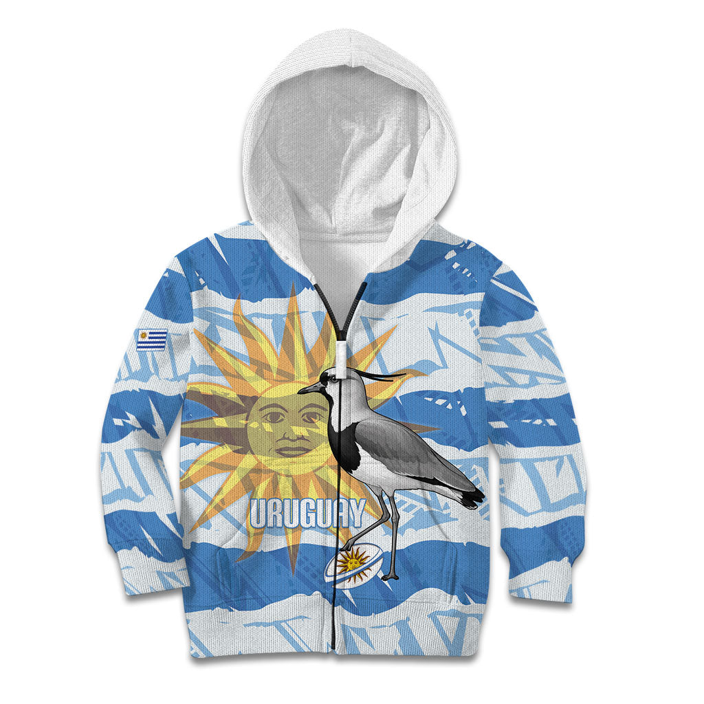 Custom Uruguay Rugby 2026 Kid Hoodie Sun Of May and Lapwing