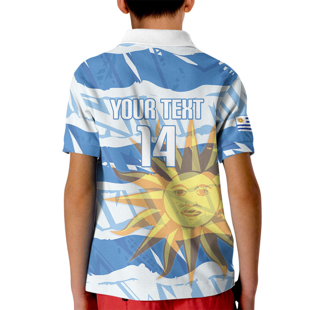 Custom Uruguay Rugby 2026 Kid Polo Shirt Sun Of May and Lapwing