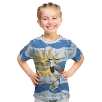 Custom Uruguay Rugby 2026 Kid T Shirt Sun Of May and Lapwing