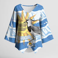 Custom Uruguay Rugby 2026 Kimono Sleeve Blouse Sun Of May and Lapwing
