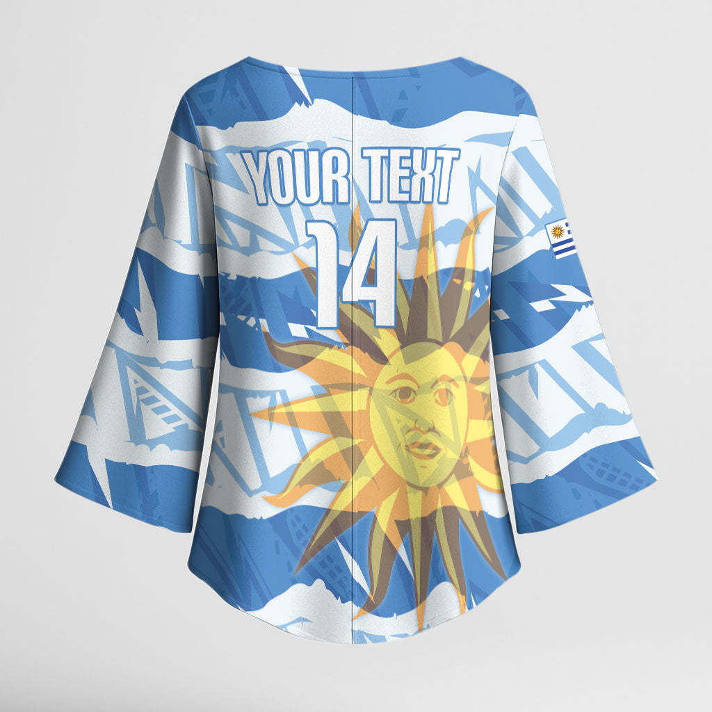 Custom Uruguay Rugby 2026 Kimono Sleeve Blouse Sun Of May and Lapwing