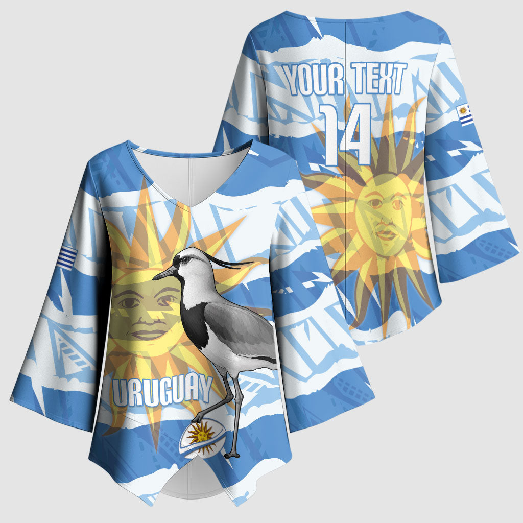 Custom Uruguay Rugby 2026 Kimono Sleeve Blouse Sun Of May and Lapwing