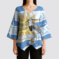 Custom Uruguay Rugby 2026 Kimono Sleeve Blouse Sun Of May and Lapwing