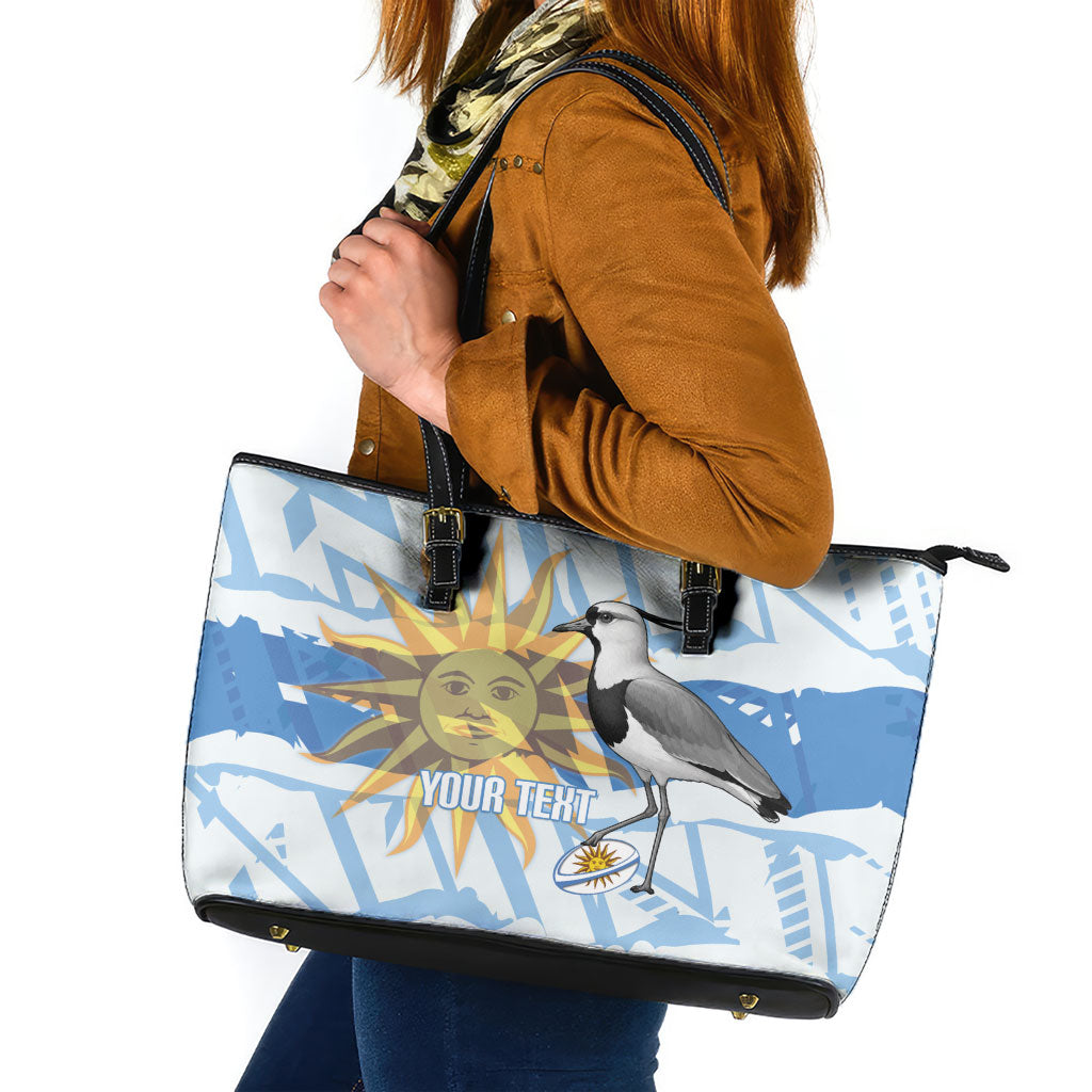 Custom Uruguay Rugby 2026 Leather Tote Bag Sun Of May and Lapwing