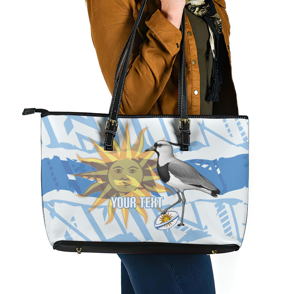 Custom Uruguay Rugby 2026 Leather Tote Bag Sun Of May and Lapwing