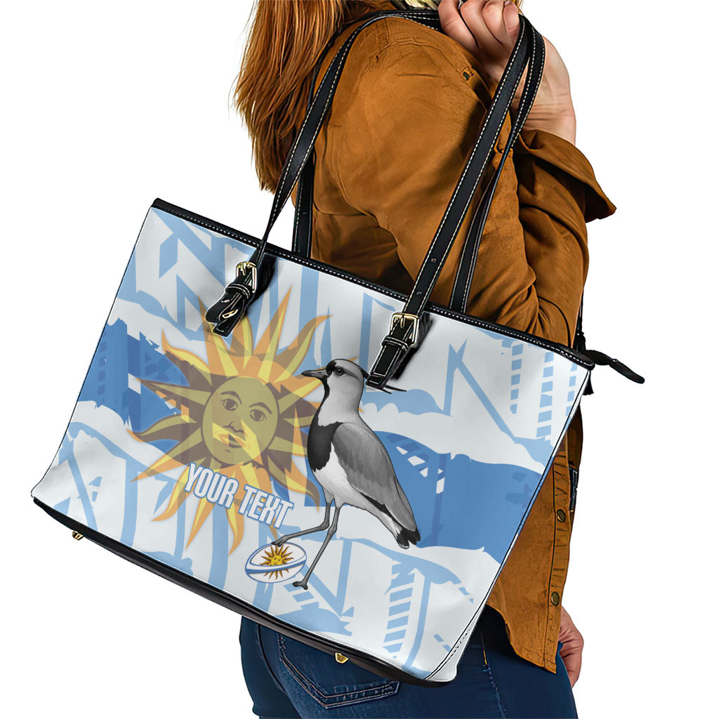 Custom Uruguay Rugby 2026 Leather Tote Bag Sun Of May and Lapwing