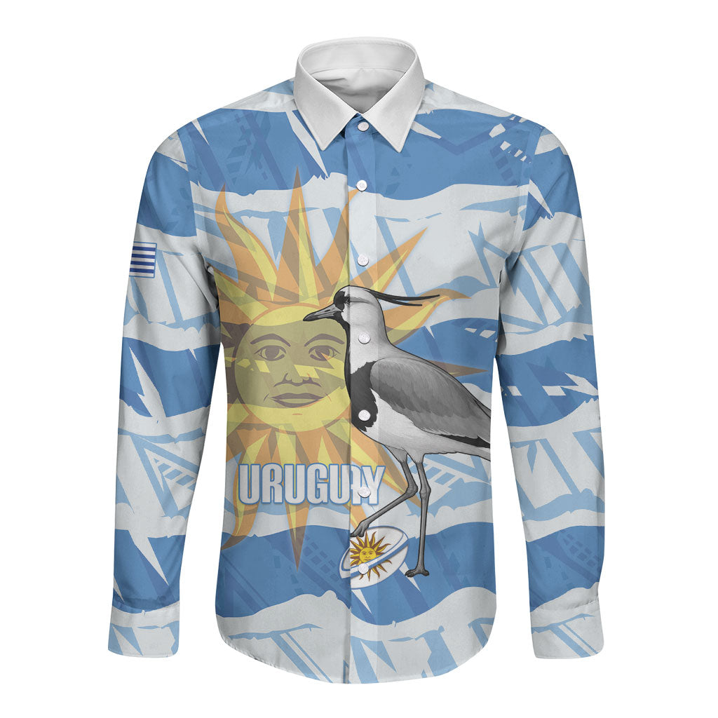 Custom Uruguay Rugby 2026 Long Sleeve Button Shirt Sun Of May and Lapwing
