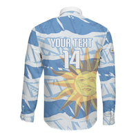 Custom Uruguay Rugby 2026 Long Sleeve Button Shirt Sun Of May and Lapwing