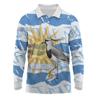 Custom Uruguay Rugby 2026 Long Sleeve Polo Shirt Sun Of May and Lapwing