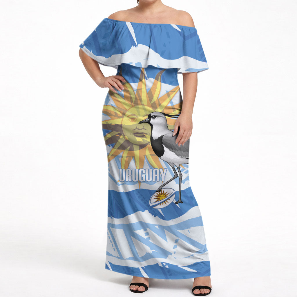 Custom Uruguay Rugby 2026 Off Shoulder Maxi Dress Sun Of May and Lapwing