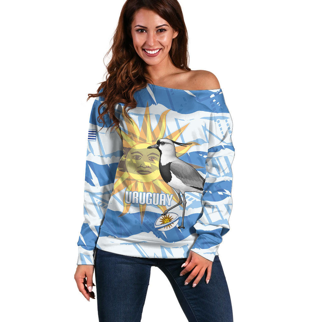 Custom Uruguay Rugby 2026 Off Shoulder Sweater Sun Of May and Lapwing
