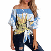 Custom Uruguay Rugby 2026 Off Shoulder Wrap Waist Top Sun Of May and Lapwing