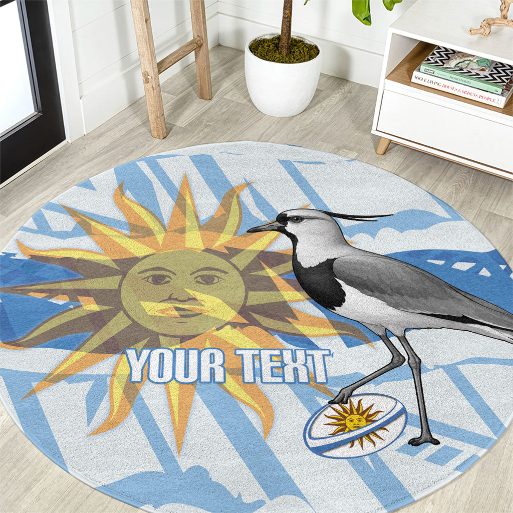Custom Uruguay Rugby 2026 Round Carpet Sun Of May and Lapwing