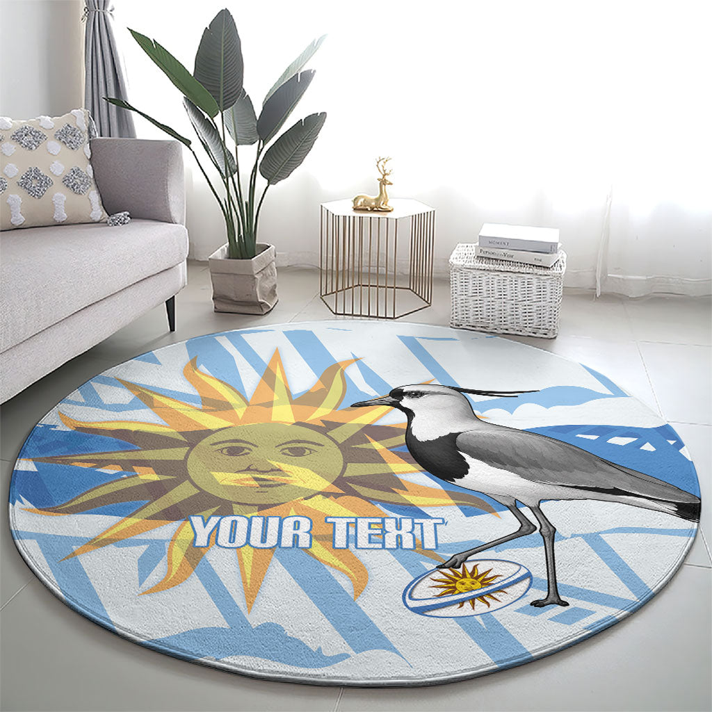 Custom Uruguay Rugby 2026 Round Carpet Sun Of May and Lapwing