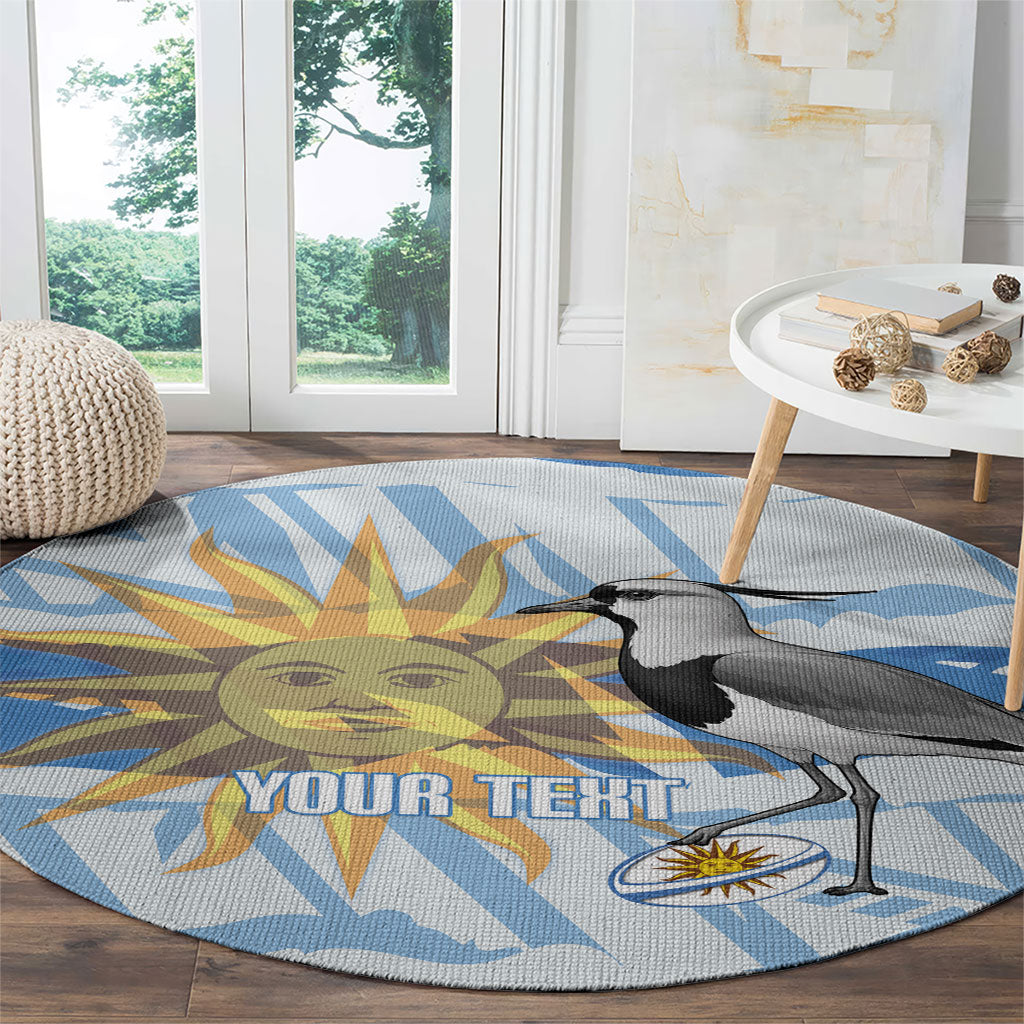 Custom Uruguay Rugby 2026 Round Carpet Sun Of May and Lapwing