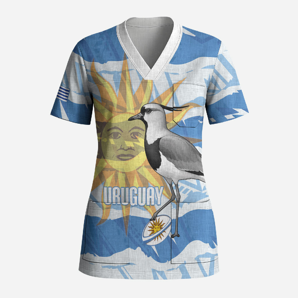 Custom Uruguay Rugby 2026 Scrub Top Sun Of May and Lapwing
