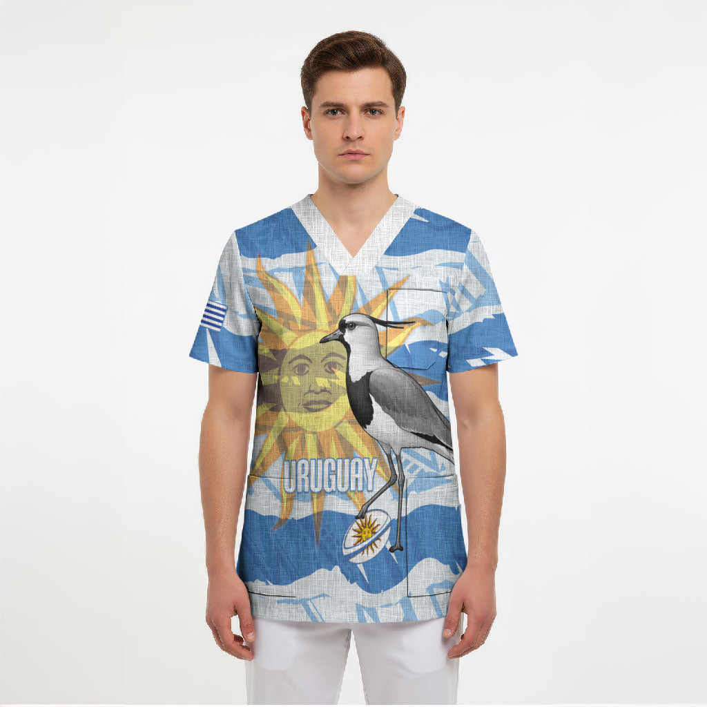Custom Uruguay Rugby 2026 Scrub Top Sun Of May and Lapwing