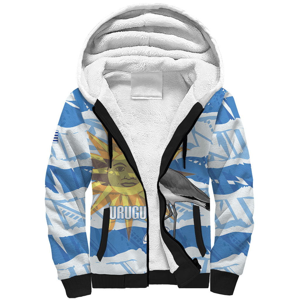 Custom Uruguay Rugby 2026 Sherpa Hoodie Sun Of May and Lapwing