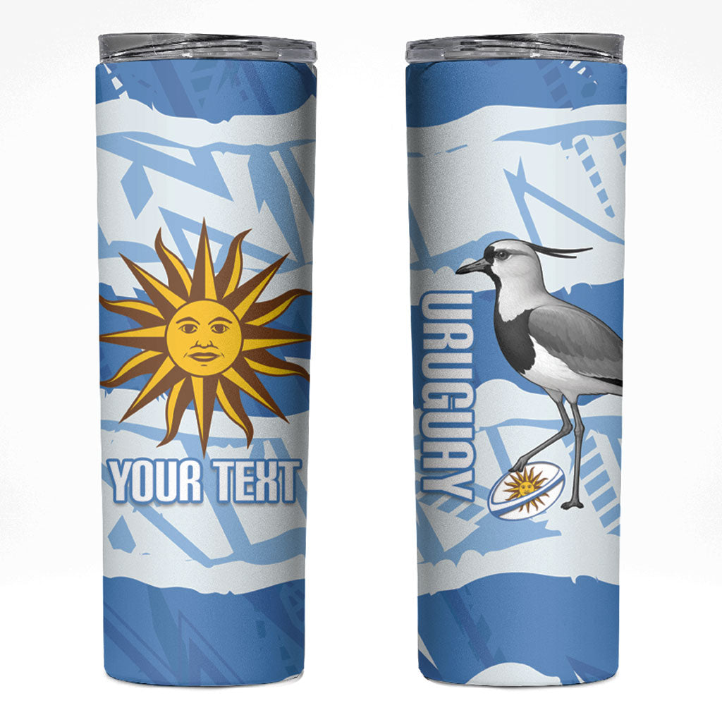 Custom Uruguay Rugby 2026 Skinny Tumbler Sun Of May and Lapwing