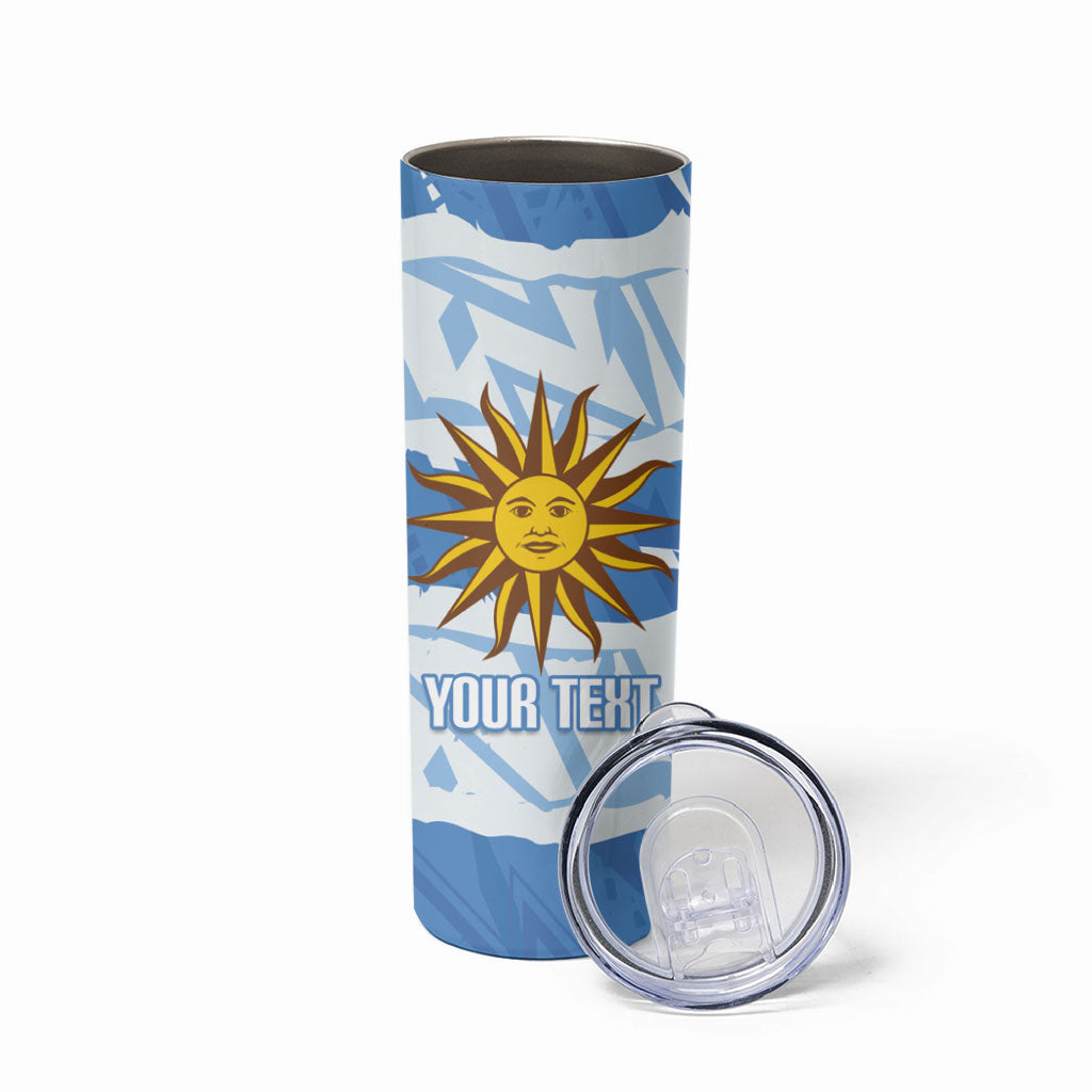 Custom Uruguay Rugby 2026 Skinny Tumbler Sun Of May and Lapwing