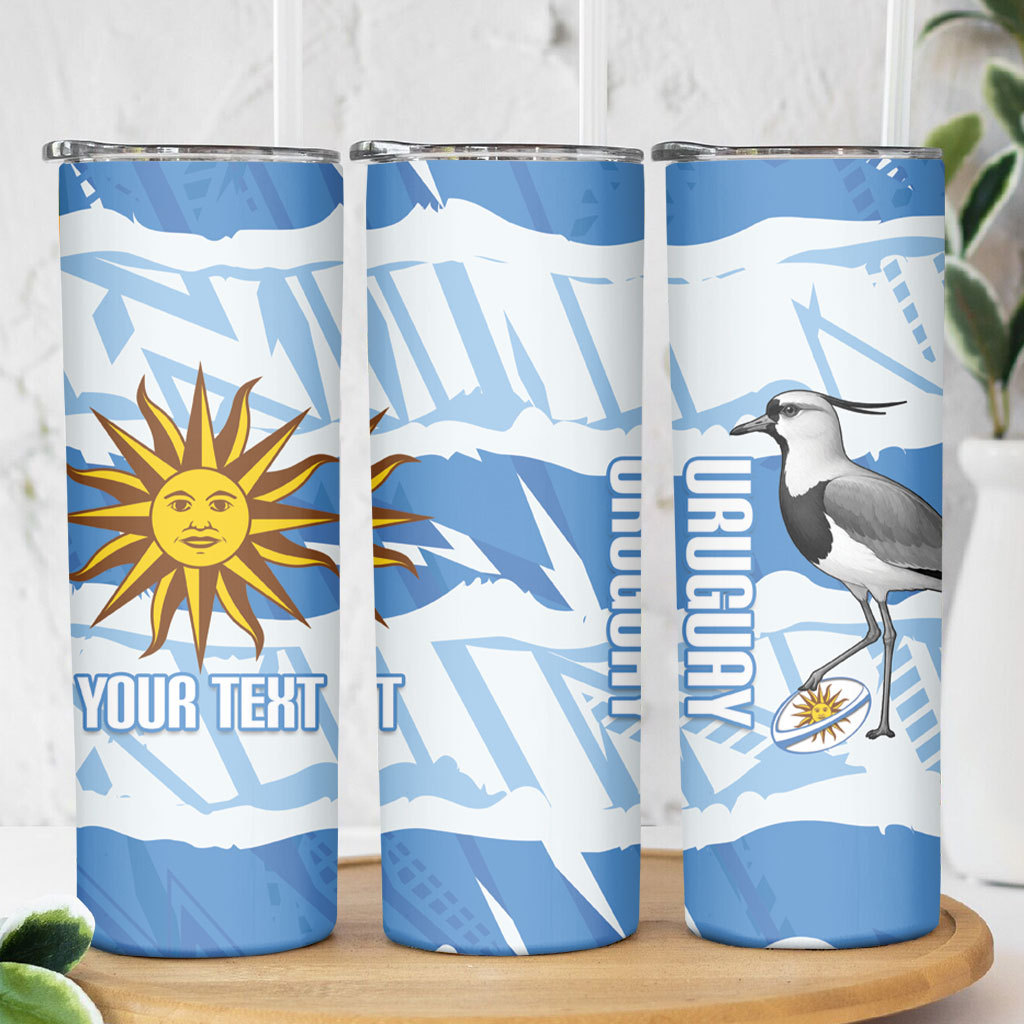 Custom Uruguay Rugby 2026 Skinny Tumbler Sun Of May and Lapwing