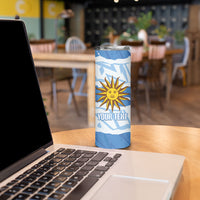 Custom Uruguay Rugby 2026 Skinny Tumbler Sun Of May and Lapwing